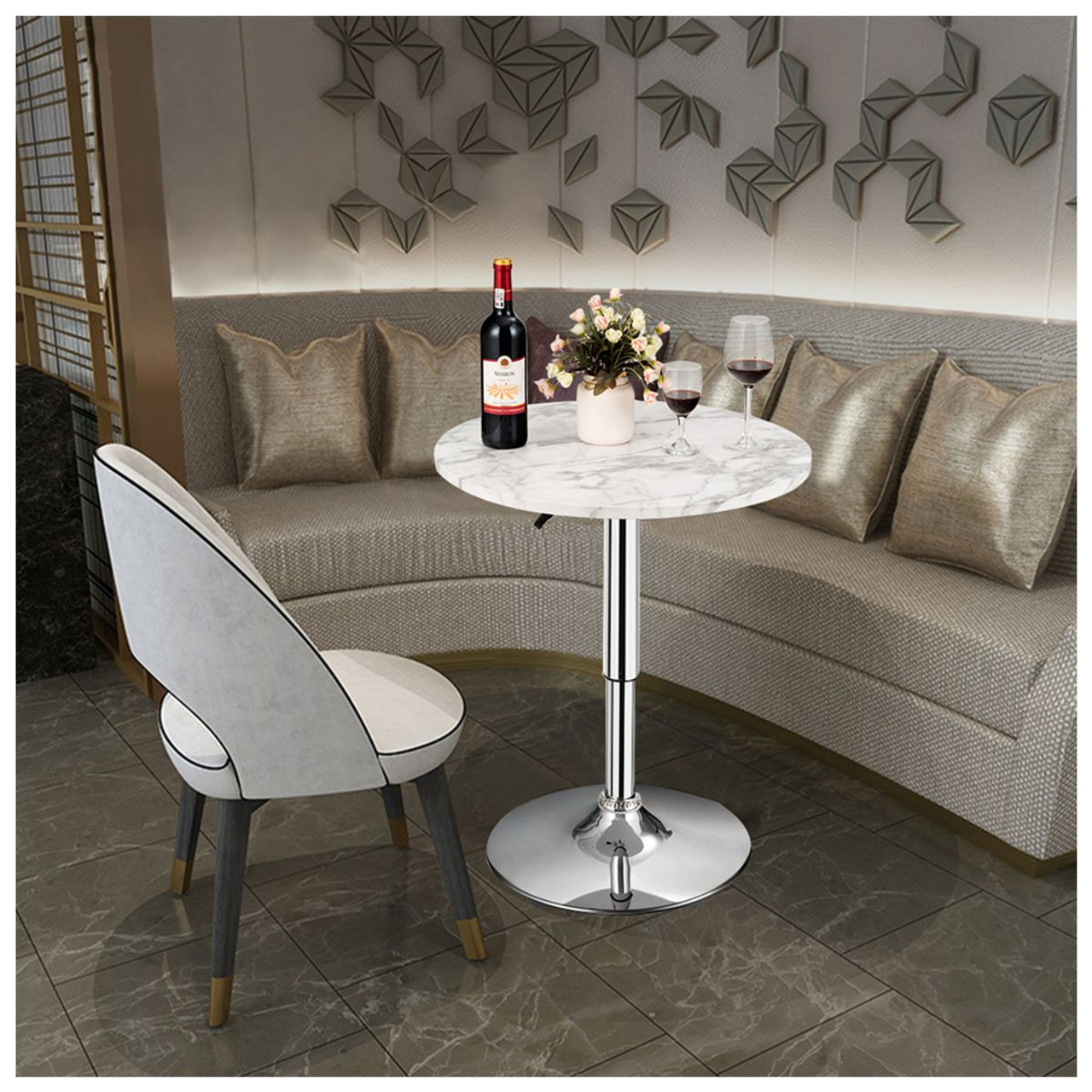 360-Degree Swivel Round Pub Table with Height Adjustable product image