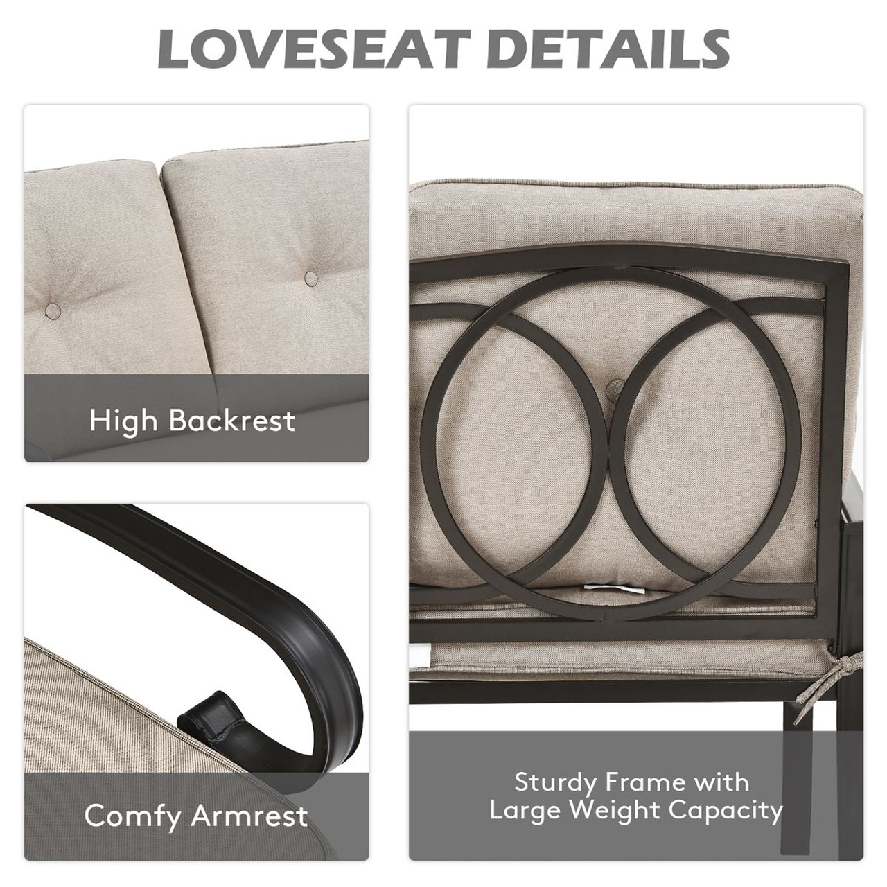 2-Piece Patio Loveseat & Table Furniture product image