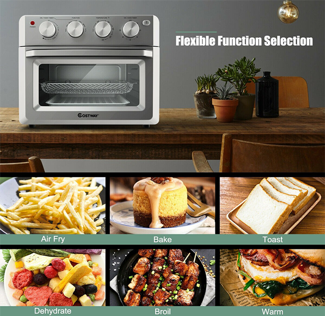 GZMR 19 qt Multi-Functional Air Fryer Oven 1800W Dehydrator