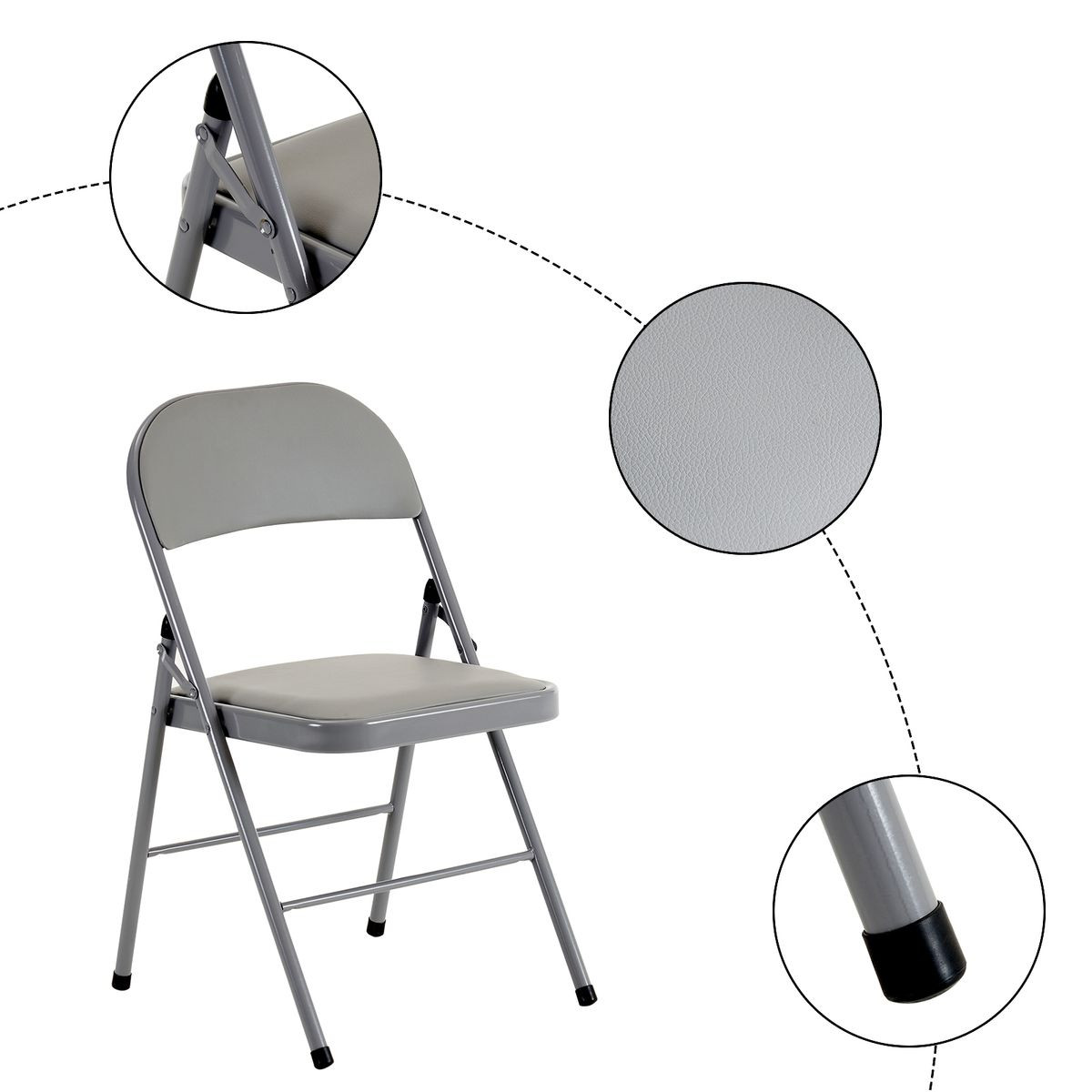 Heavy-Duty Padded Folding Portable Party Chairs with Metal Frame (Set of 6) product image