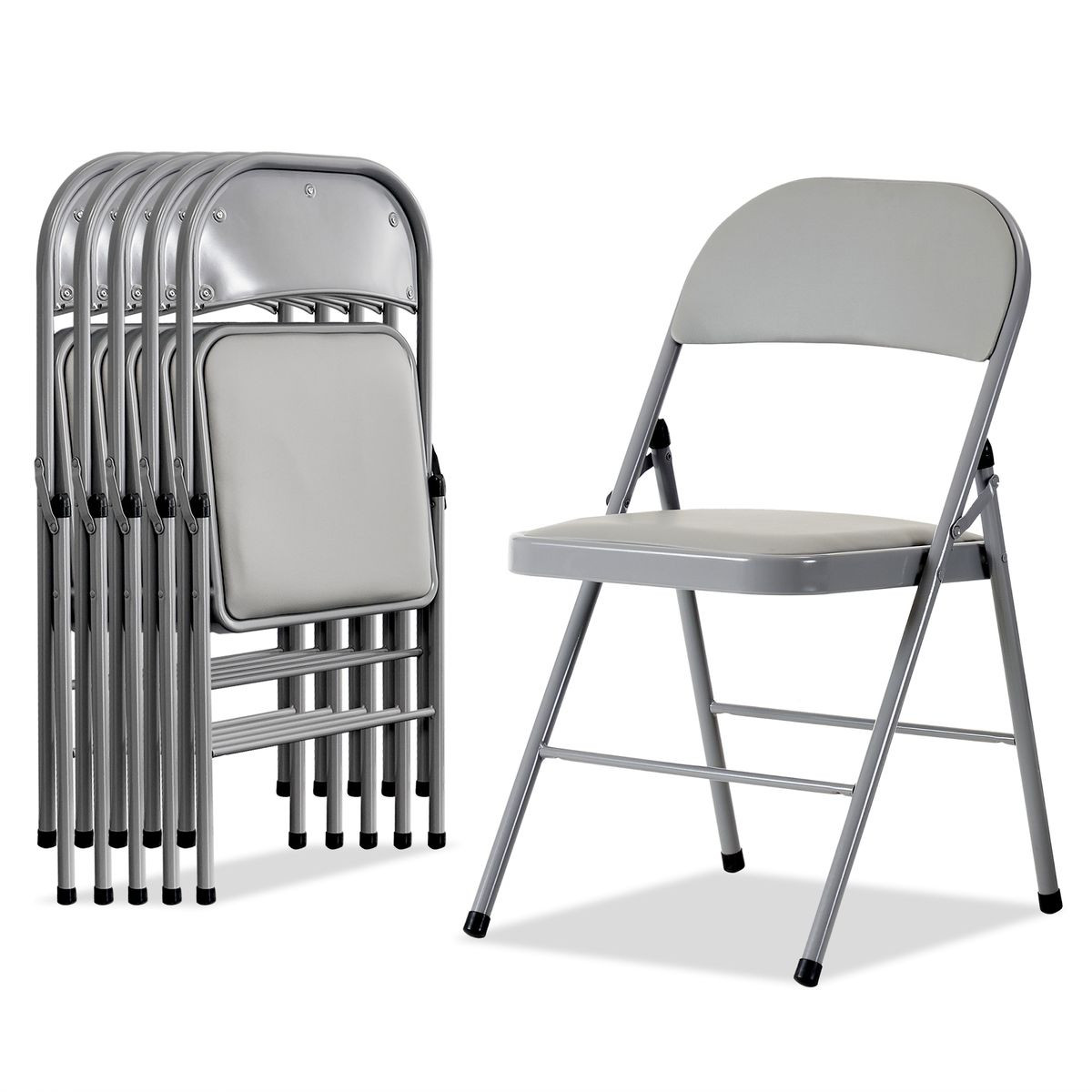 Heavy-Duty Padded Folding Portable Party Chairs with Metal Frame (Set of 6) product image