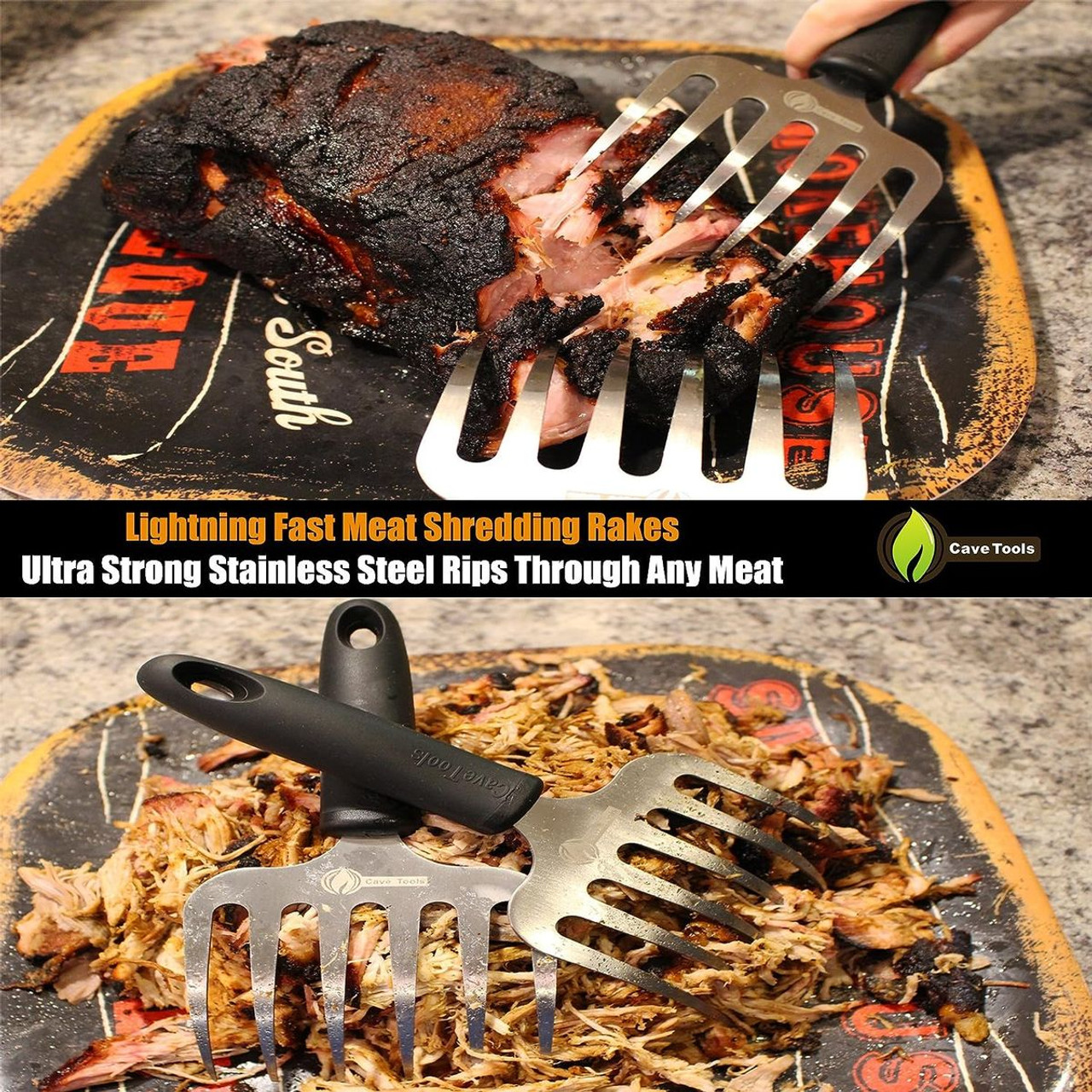 Cave Tools® Metal Knuckle Grip Meat Claws for Shredding Meat (Set of 2) product image