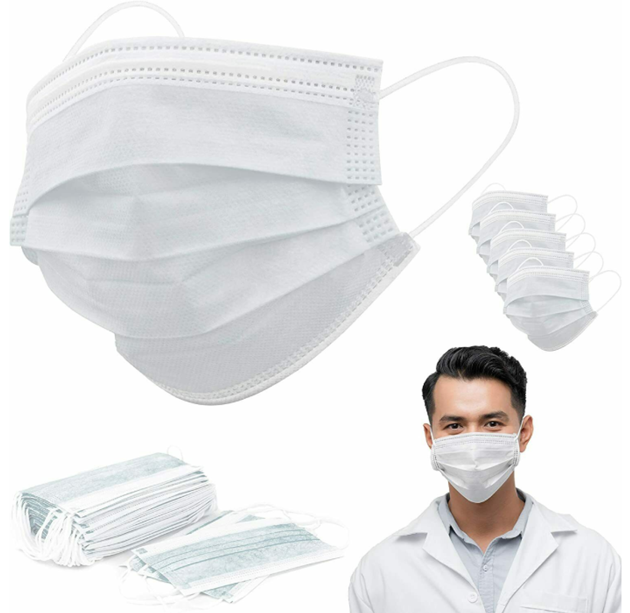 Disposable 3-Ply Protective Face Mask (100-Pack) product image