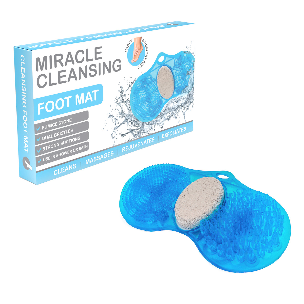 Miracle Cleansing Dual Foot Scrub and Pumice Shower Mat (1- or 2-Pack) product image