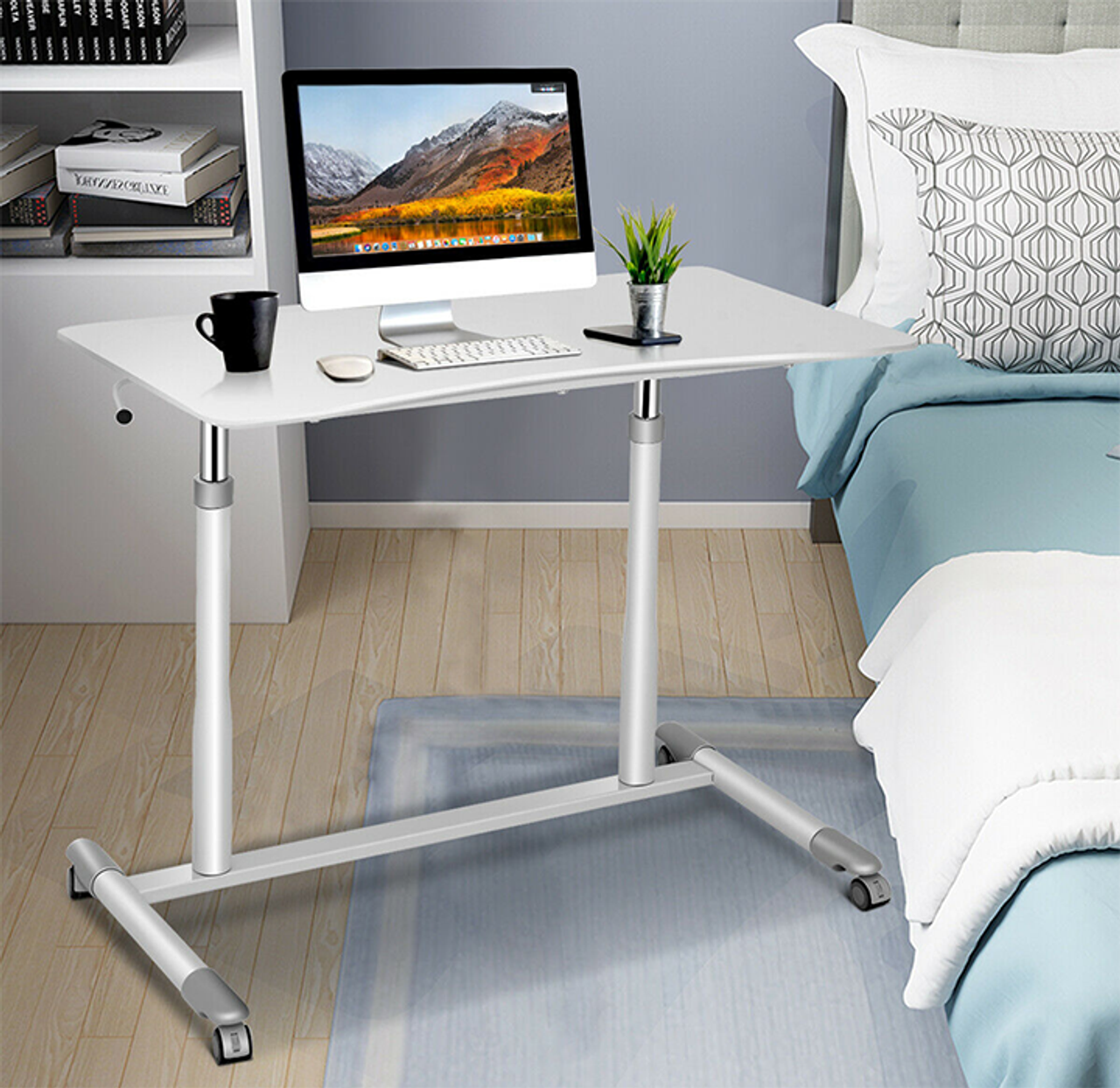 Sit-Stand Rolling Adjustable Height Computer Desk  product image