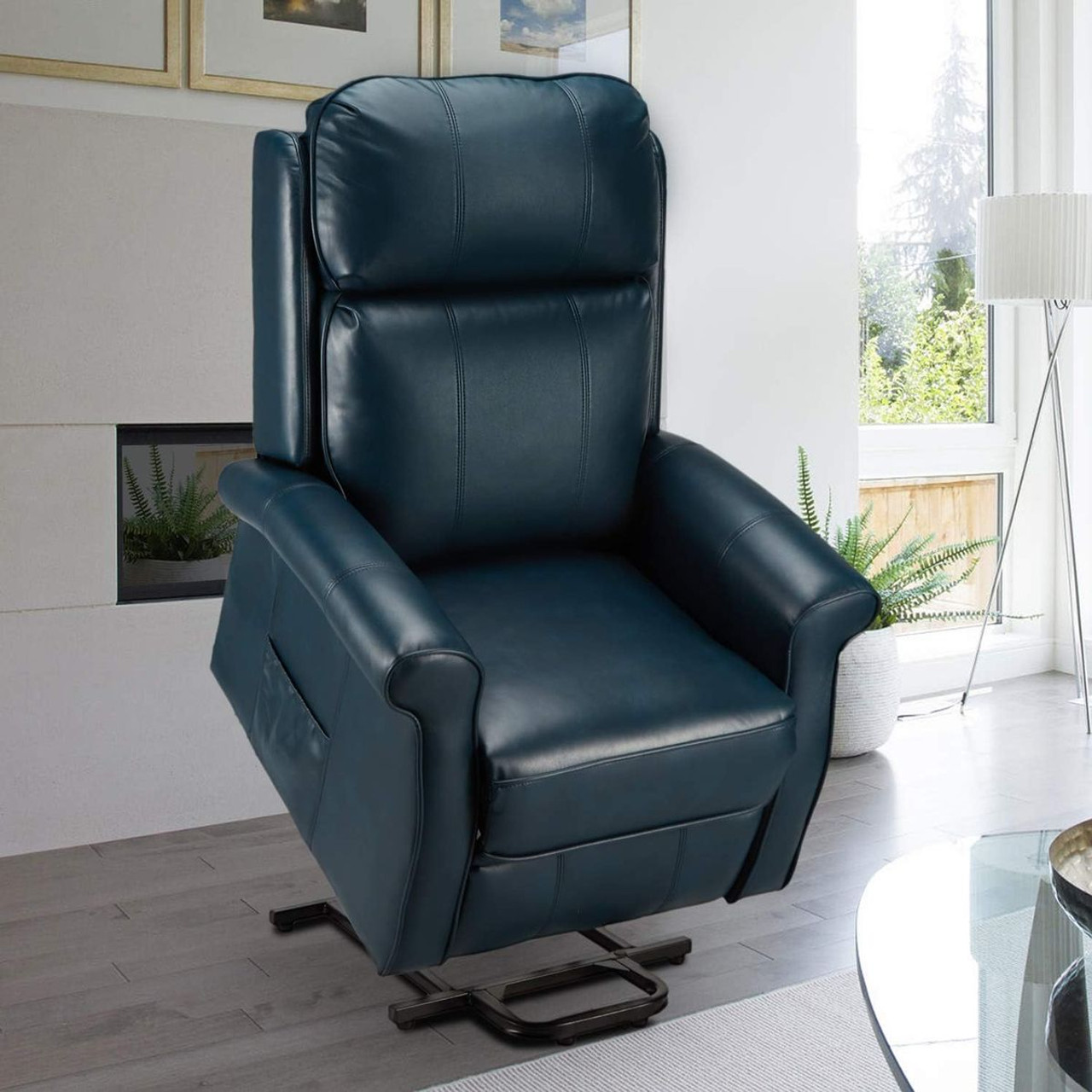 Faux Leather Electric Power Lift Recliner Chair with Heated Vibration product image