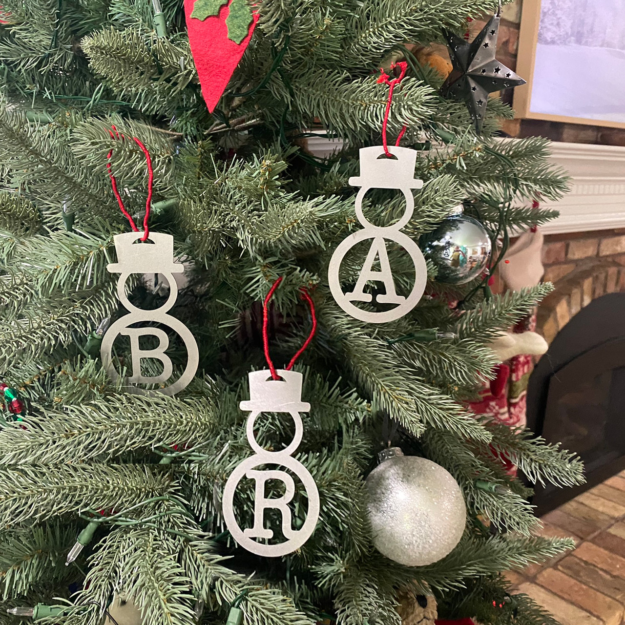 Personalized Christmas Snowman Ornaments (Set of 5) product image