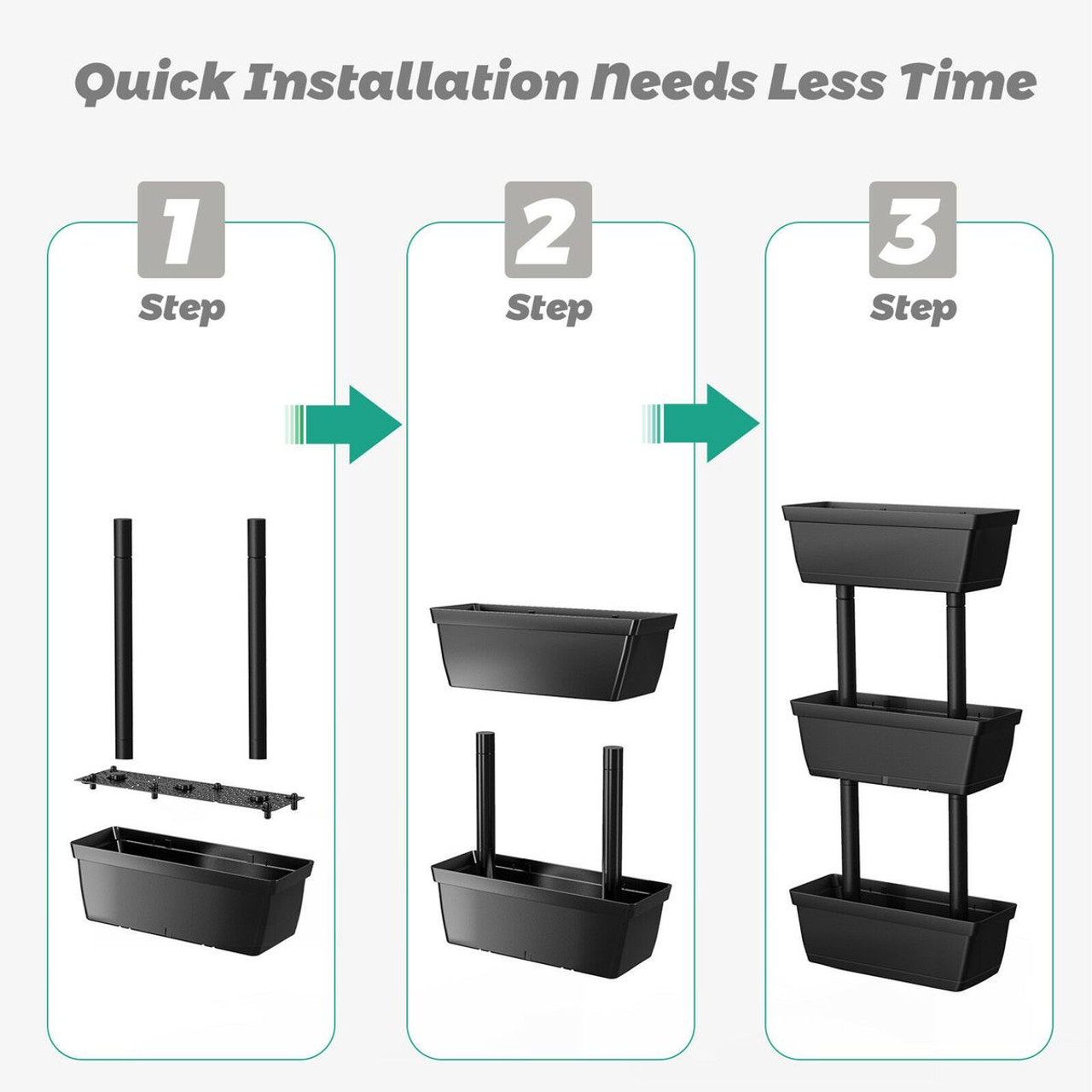 3-Tier Freestanding Vertical Plant Stand for Gardening & Planting Use product image