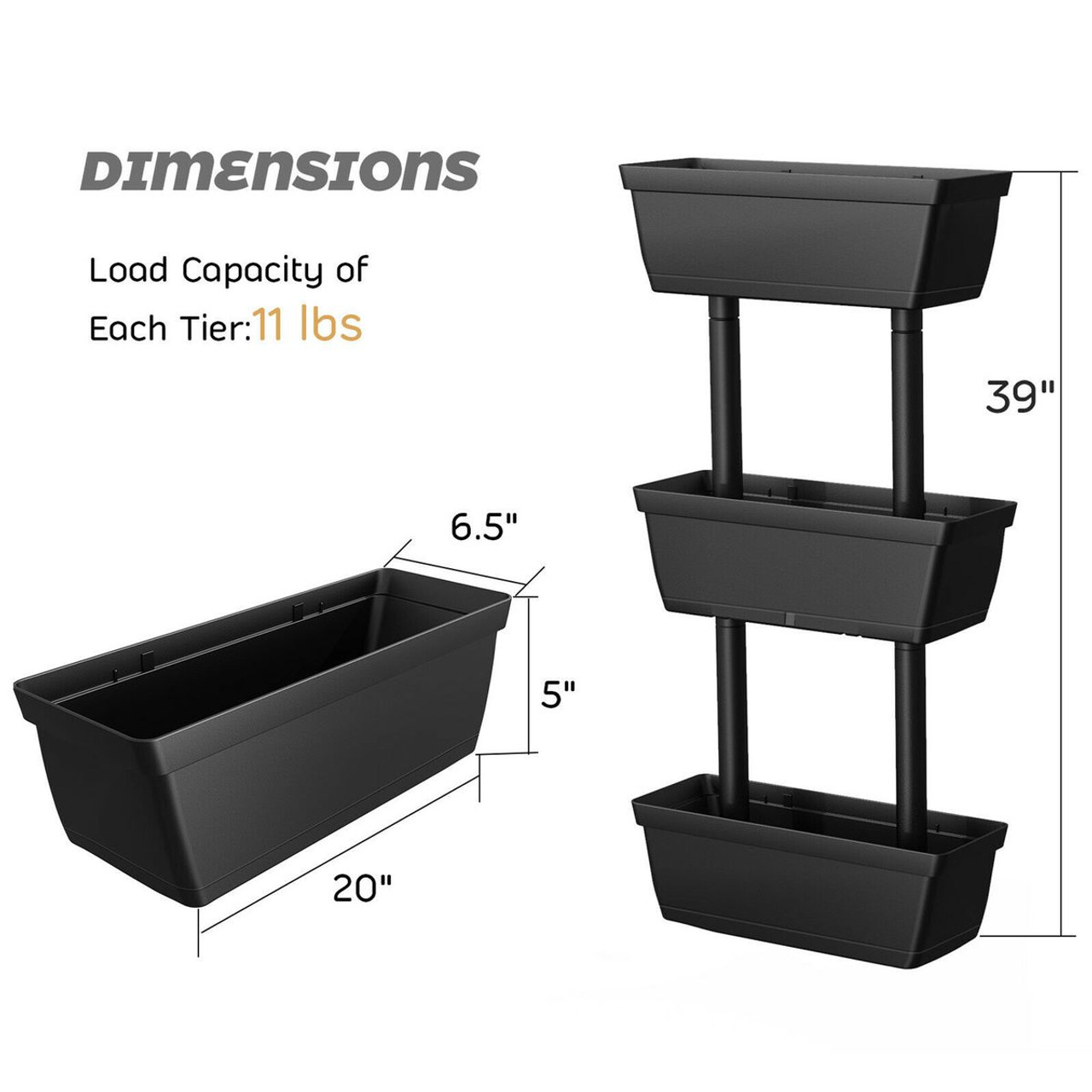 3-Tier Freestanding Vertical Plant Stand for Gardening & Planting Use product image