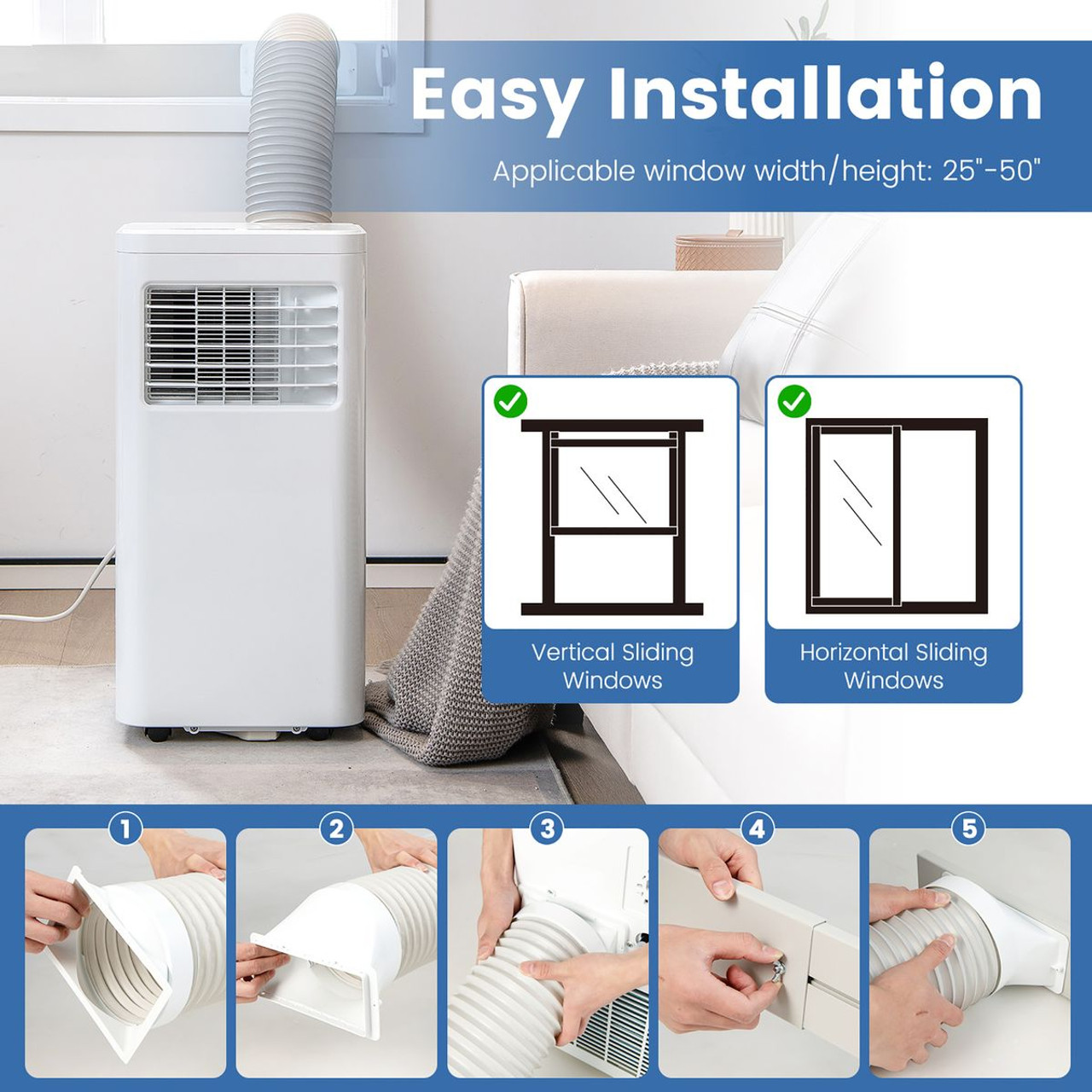 GoPlus 3-in-1 AC 5000 BTU (8000 BTU ASHRAE) Portable Air Conditioner product image