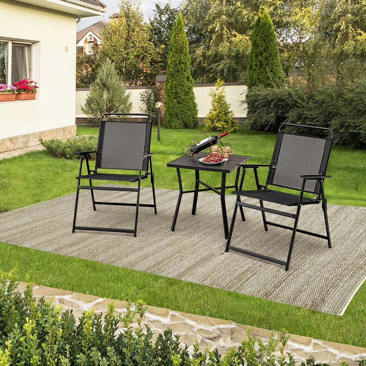 Goplus Heavy-Duty Folding Patio Chairs (Set of 2) product image