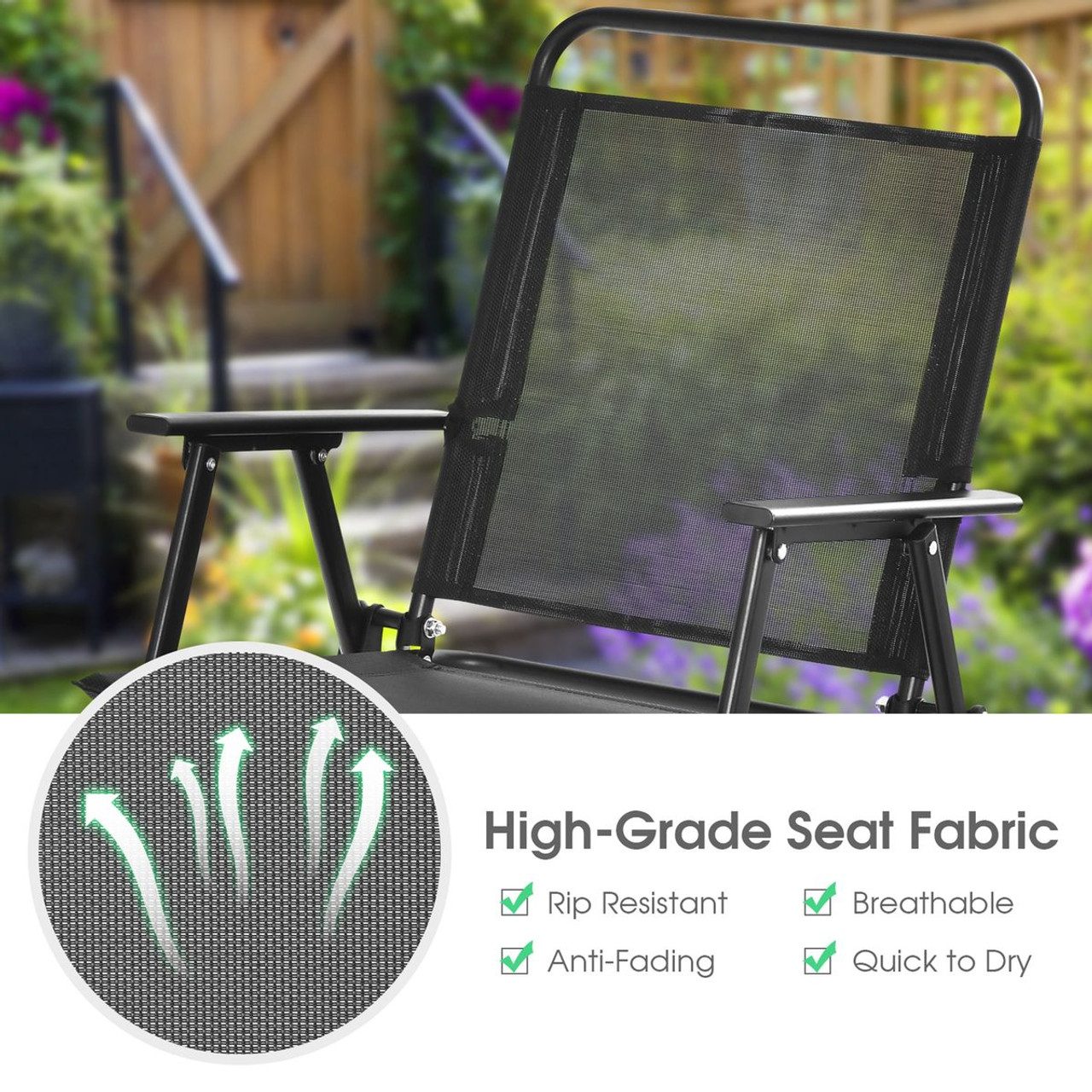 Goplus Heavy-Duty Folding Patio Chairs (Set of 2) product image