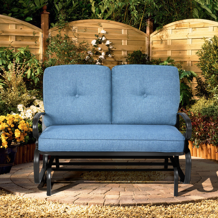 Outdoor Patio Cushioned Rocking Bench Loveseat product image
