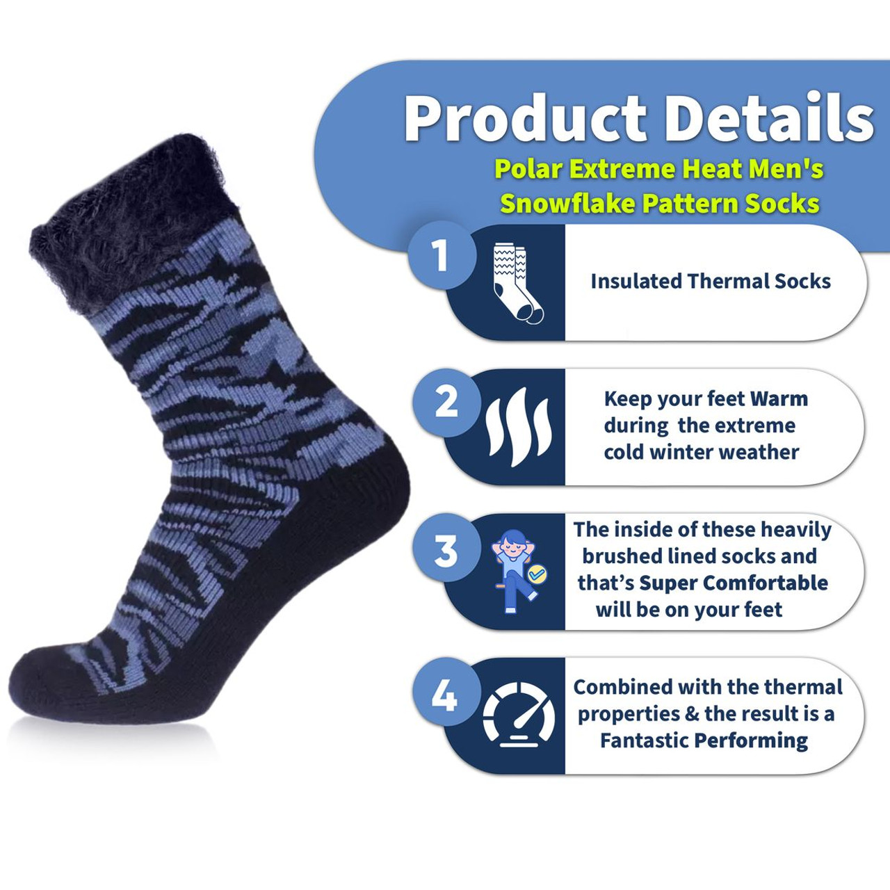 Men's Insulated Thermal Socks by Polar Extreme® (3-Pair) product image