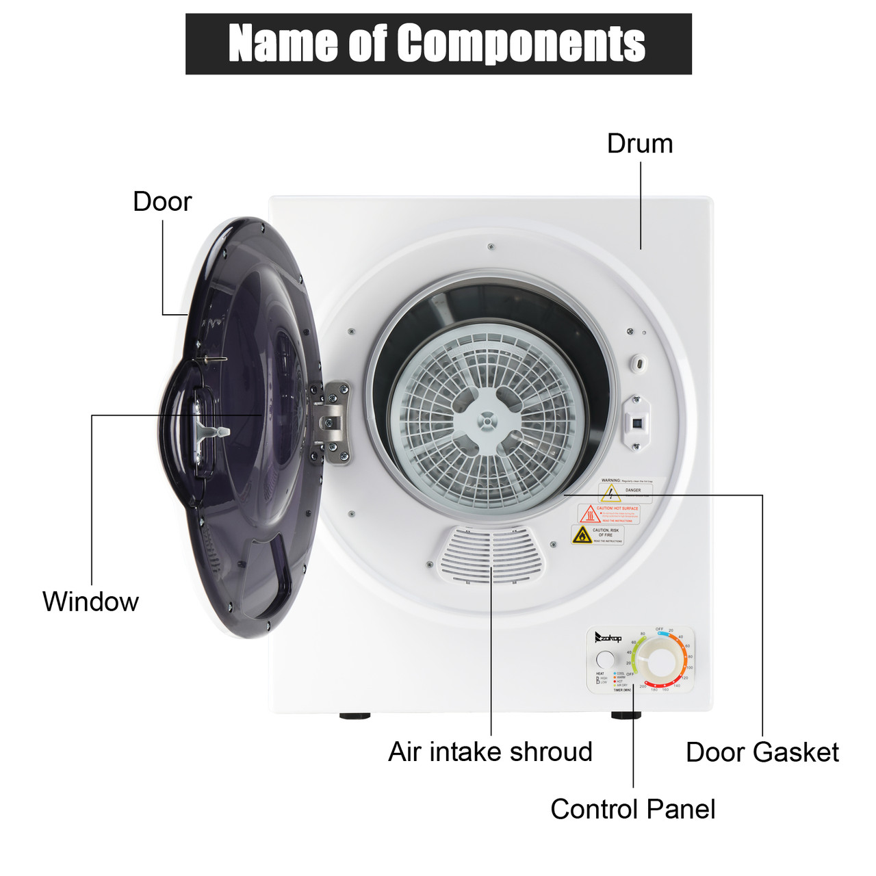 ZOKOP® Portable Compact Electric Dryer, 1.6 cu. ft. product image