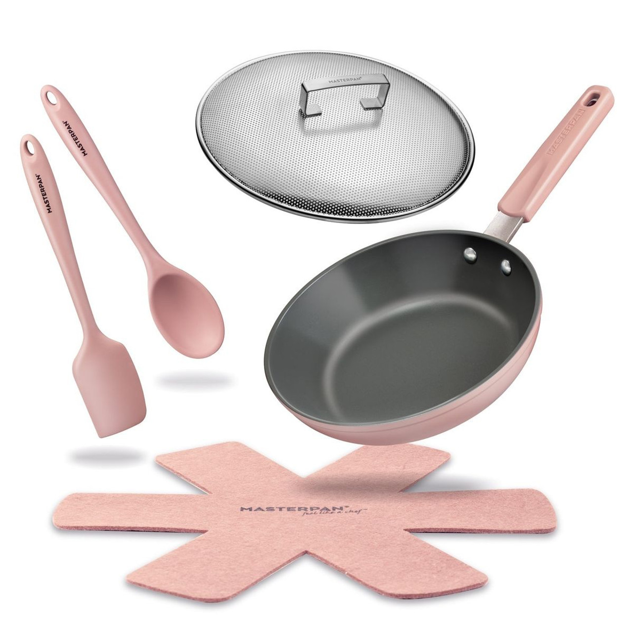 Ceramic Nonstick Stovetop Oven Frypan & Skillet with Lid & Utensils by MASTERPAN® product image