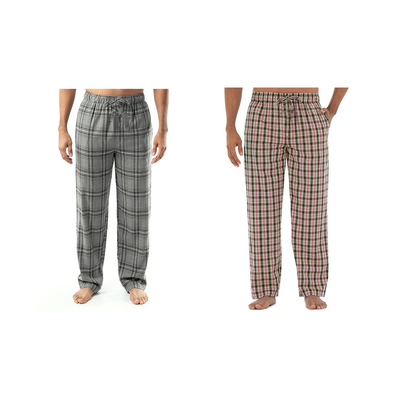 Men's Soft Cotton Solid & Plaid Jersey Knit Sleep Pajama Pants (2- or 3-Pack) product image