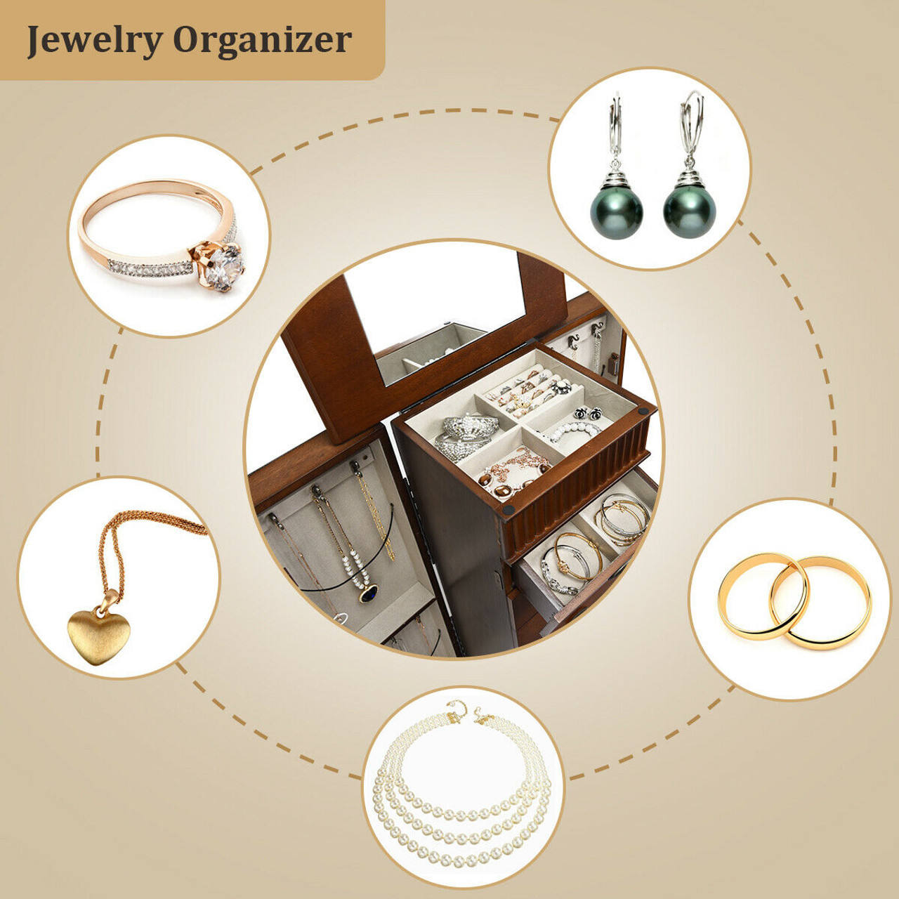 Wood Jewelry Cabinet product image
