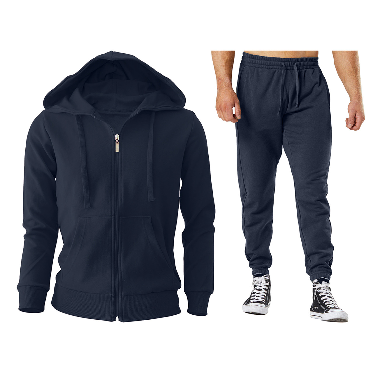 Men s Zip up Hoodie Matching Sweatpants Set