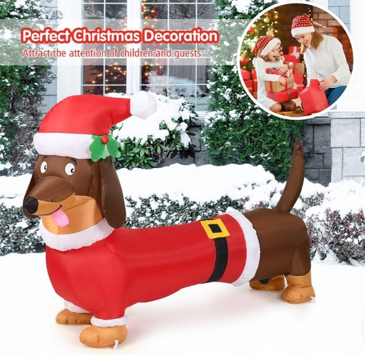 Inflatable 5-foot Christmas Dog with LED Lights product image