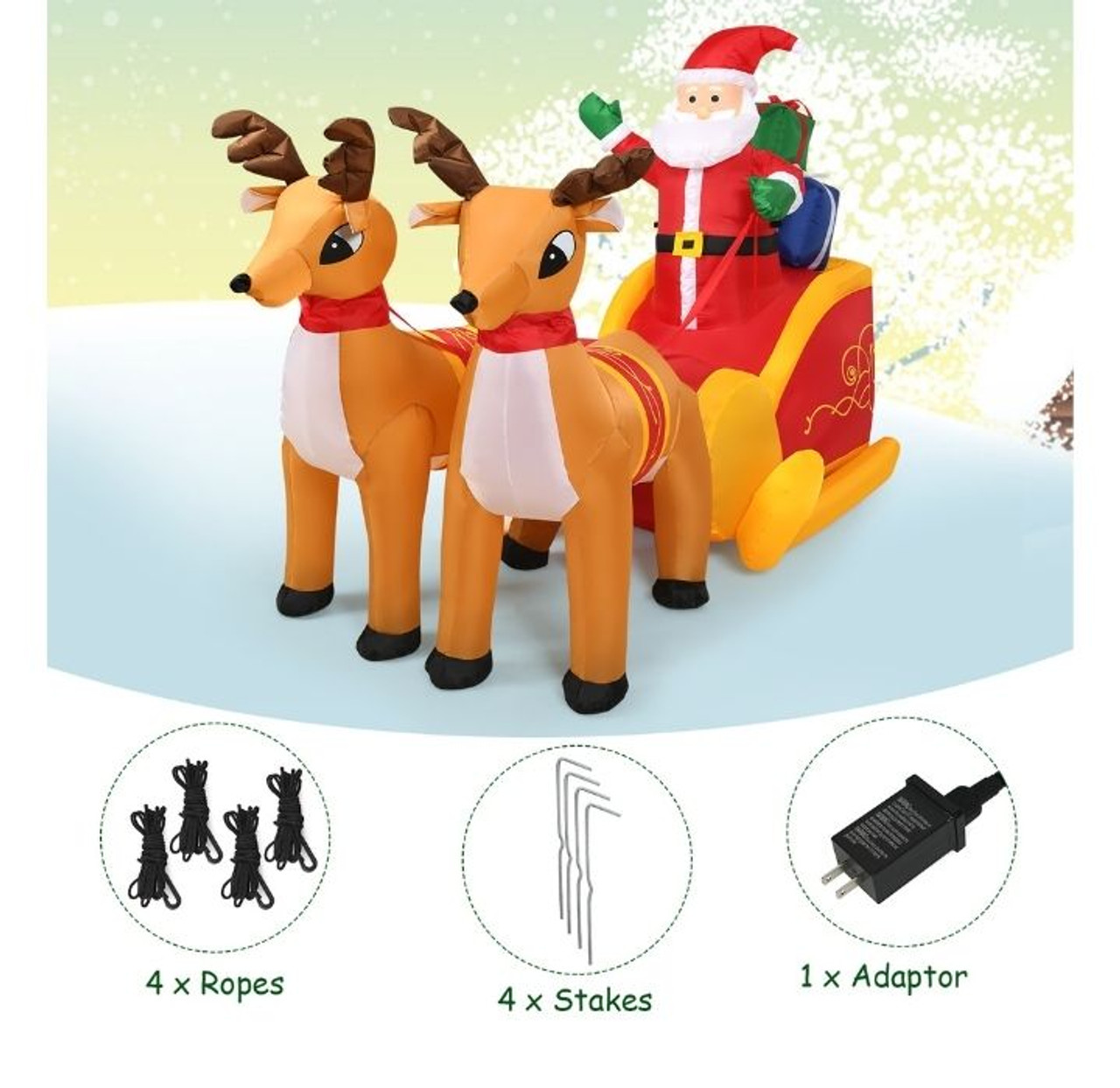 6-Foot Inflatable Santa in a Sled Christmas Decoration product image