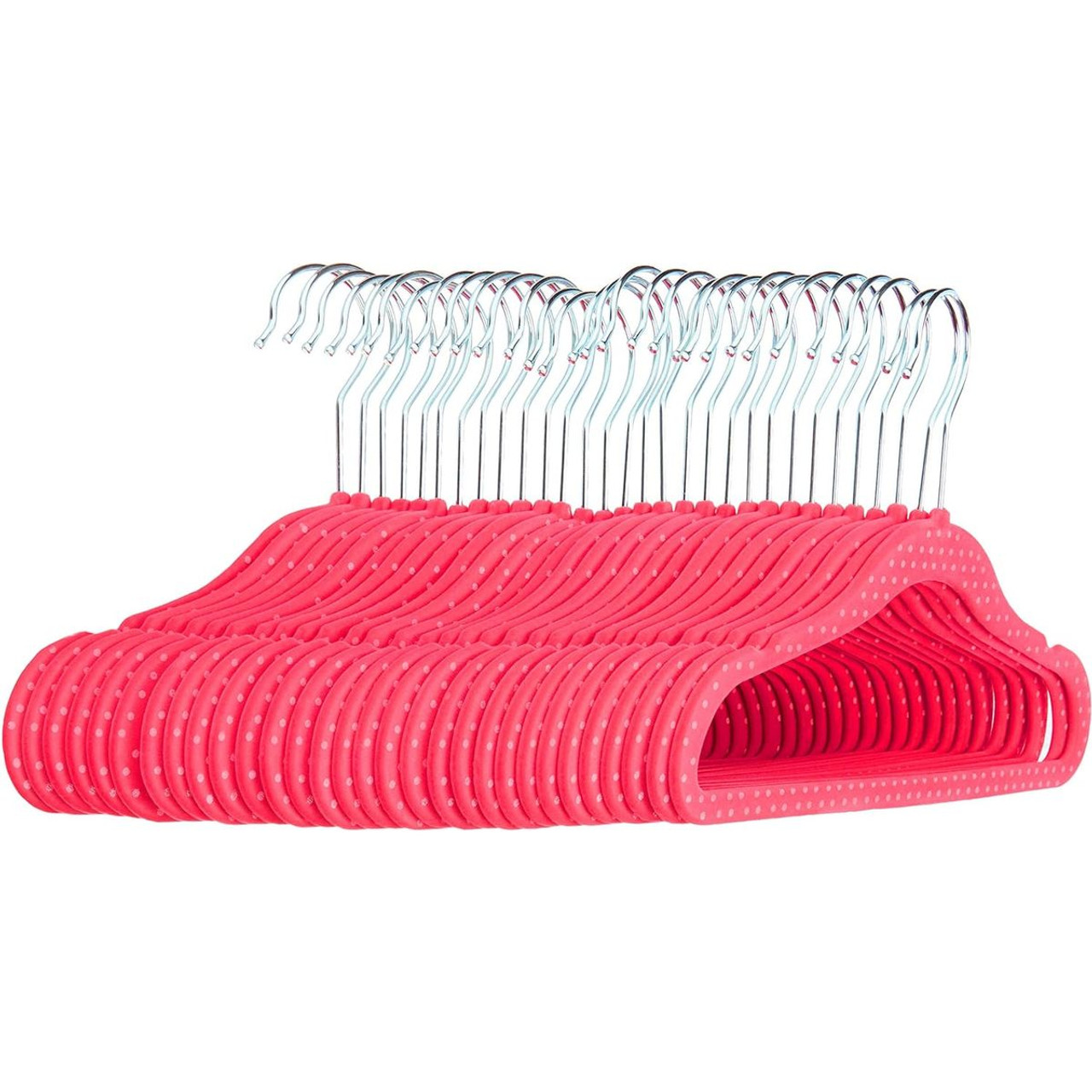 Kids' Polka Dot Velvet Hangers by Amazon Basics (1- or 5-Pack) product image