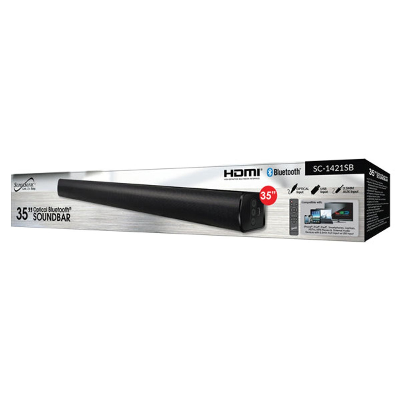 Supersonic Optical Bluetooth Soundbar with Remote Control and LED Display product image