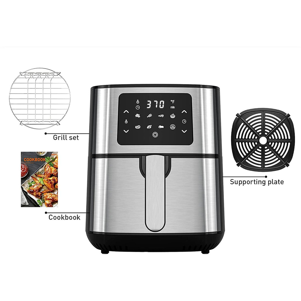 Joyoung 5.8 Quart Stainless Steel Double Basket Air Fryer  product image