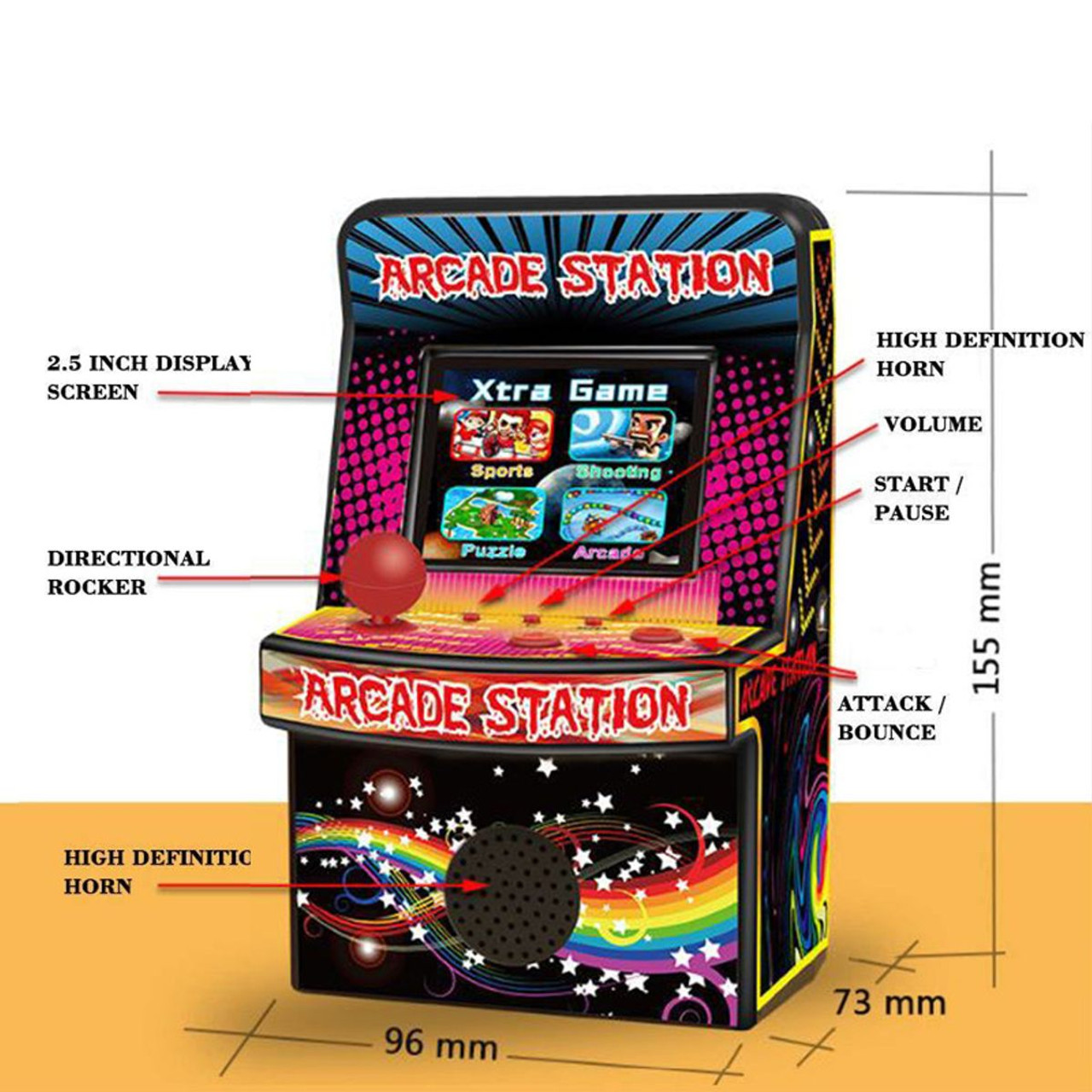 Retro Mini Arcade Joystick Machine 240-Games-in-1 product image