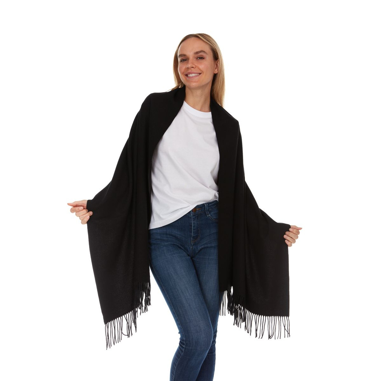 Year-Round Wraparound Scarf with Fringe product image