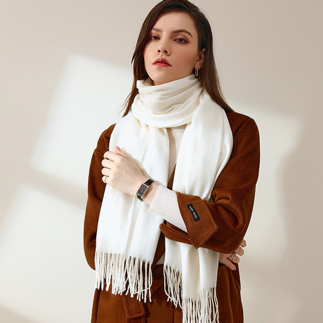 Year-Round Wraparound Scarf with Fringe product image