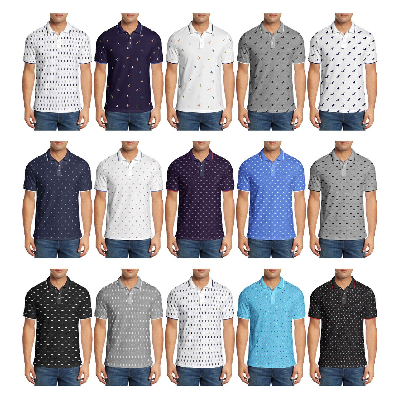 Men's Regular-Fit Printed Lightweight Polo Shirt (2-Pack) product image