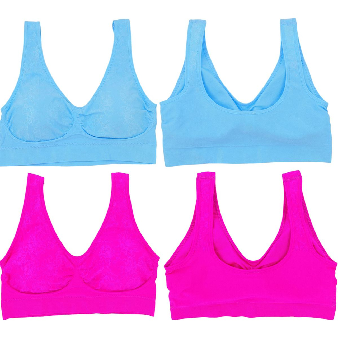 ToBeInStyle Women's Padded Double Scoop Comfort Lounging Bra (6-Pack) product image
