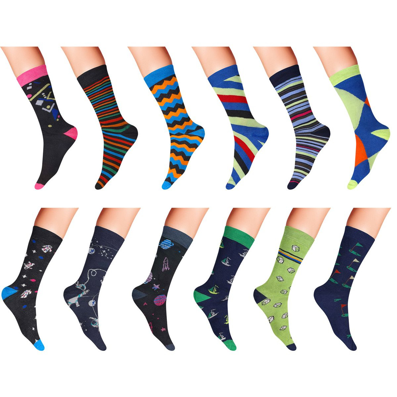 James Fiallo Colorful Dress Socks for Men (12-Pairs) product image