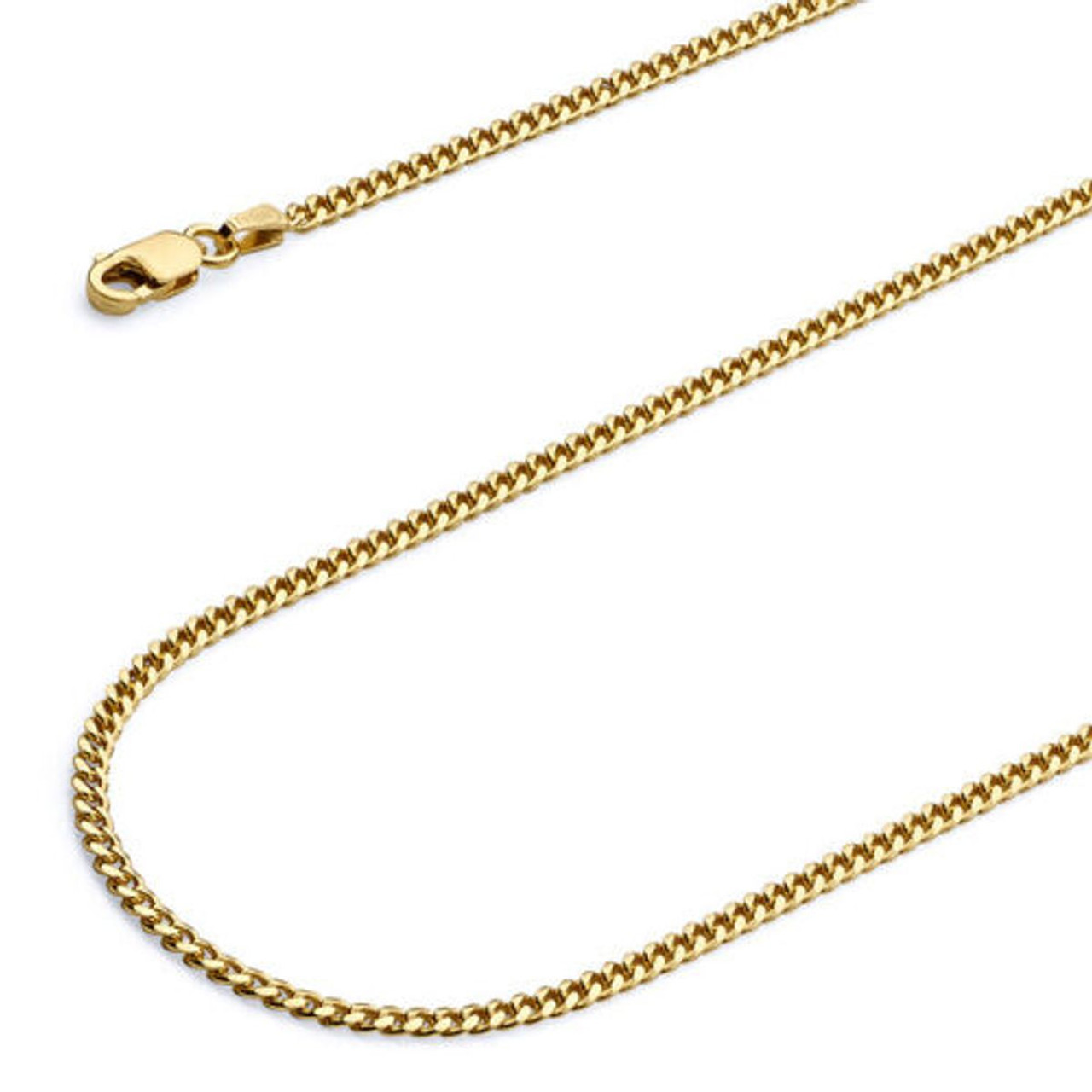 10K Solid Yellow Gold Cuban Chain Necklace product image