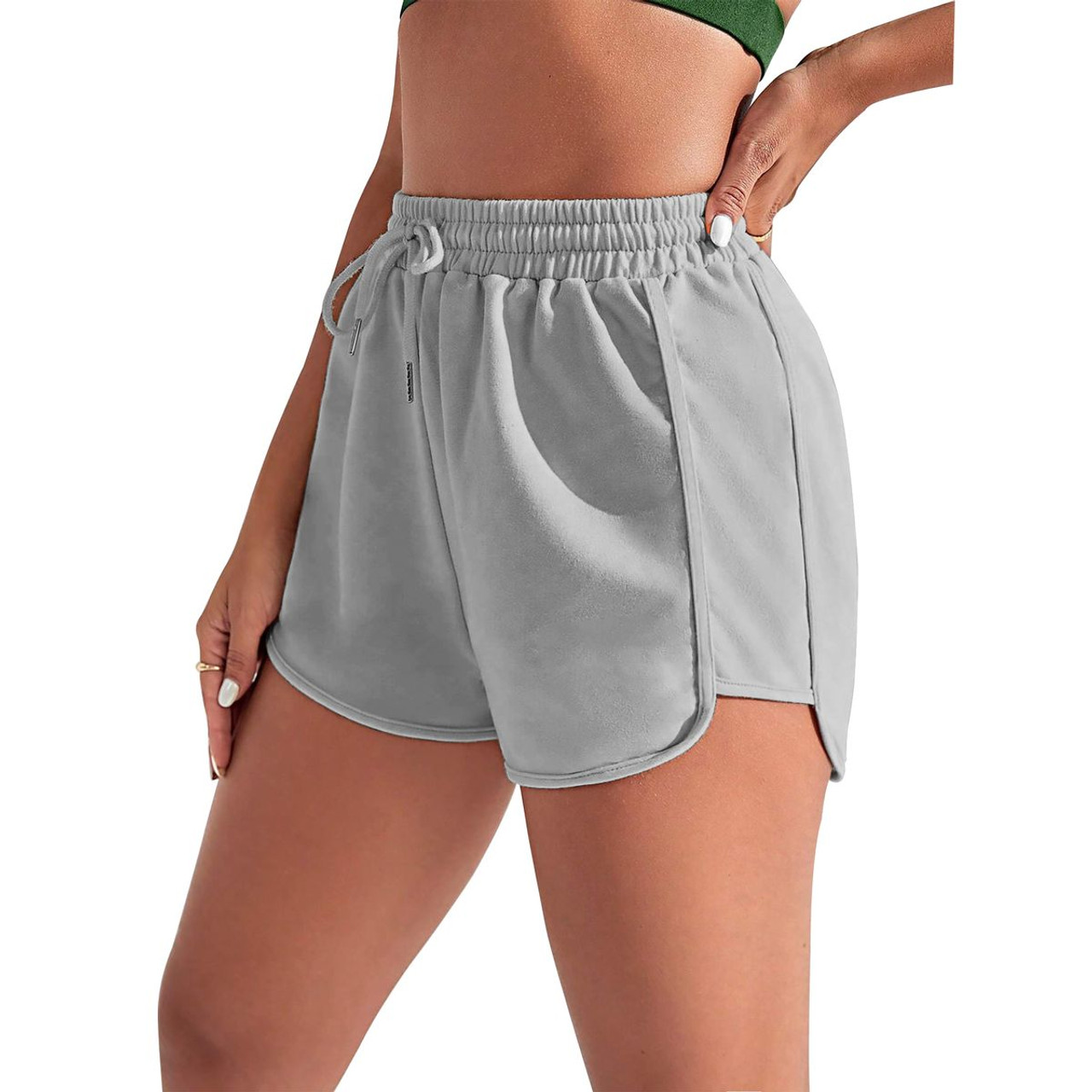 Women's High-Waist Active Running Shorts with Drawstring (5-Pack) product image