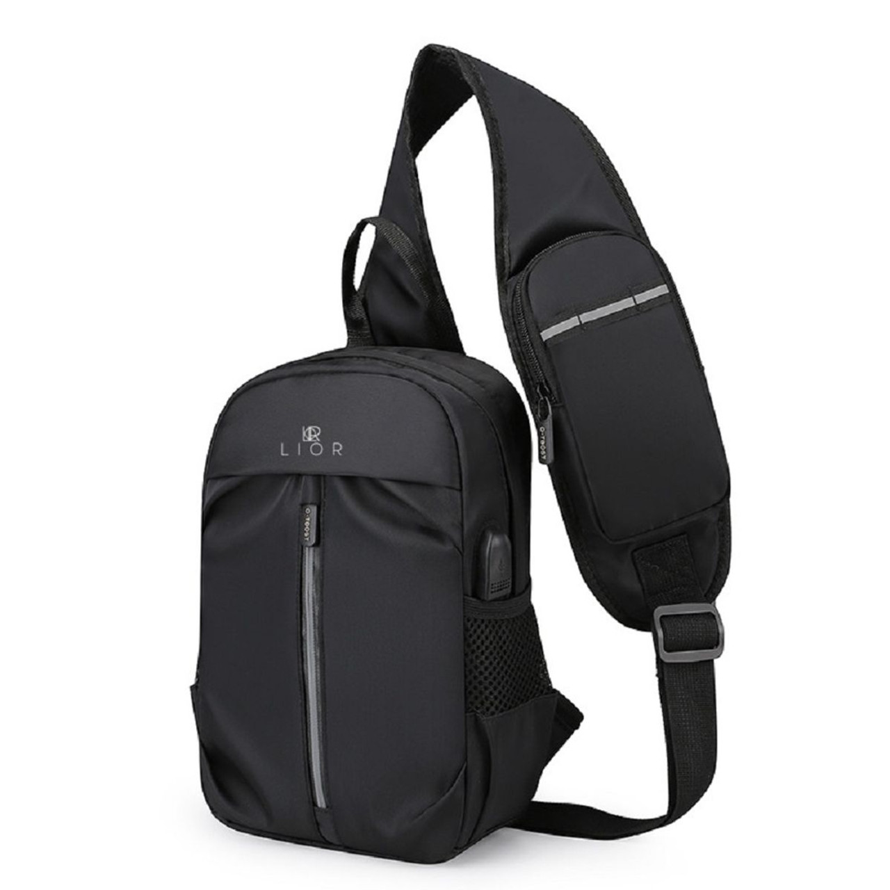 Lior™ Unisex Crossbody Sling Shoulder Bag with External USB Port ...