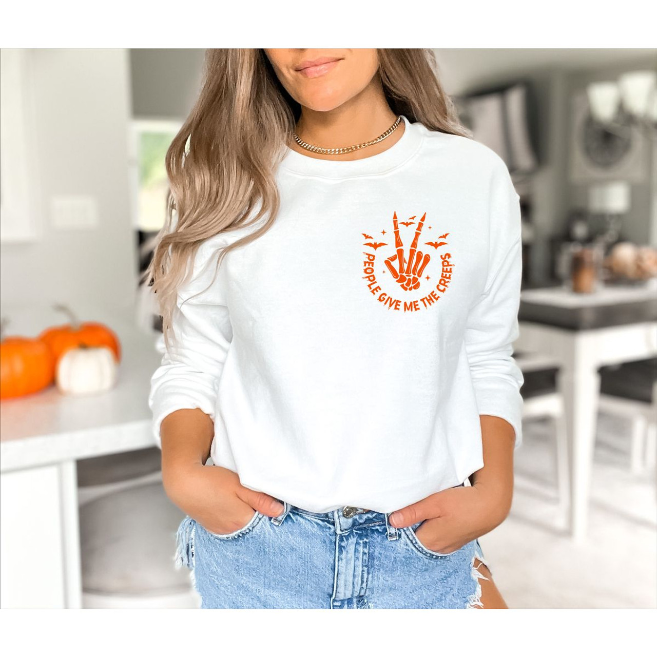'People Give Me the Creeps' Crewneck Sweater product image