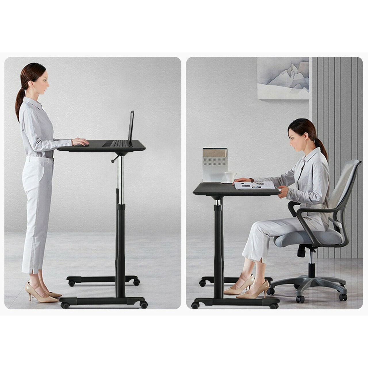 Rolling Height-Adjustable Sit/Stand Desk product image
