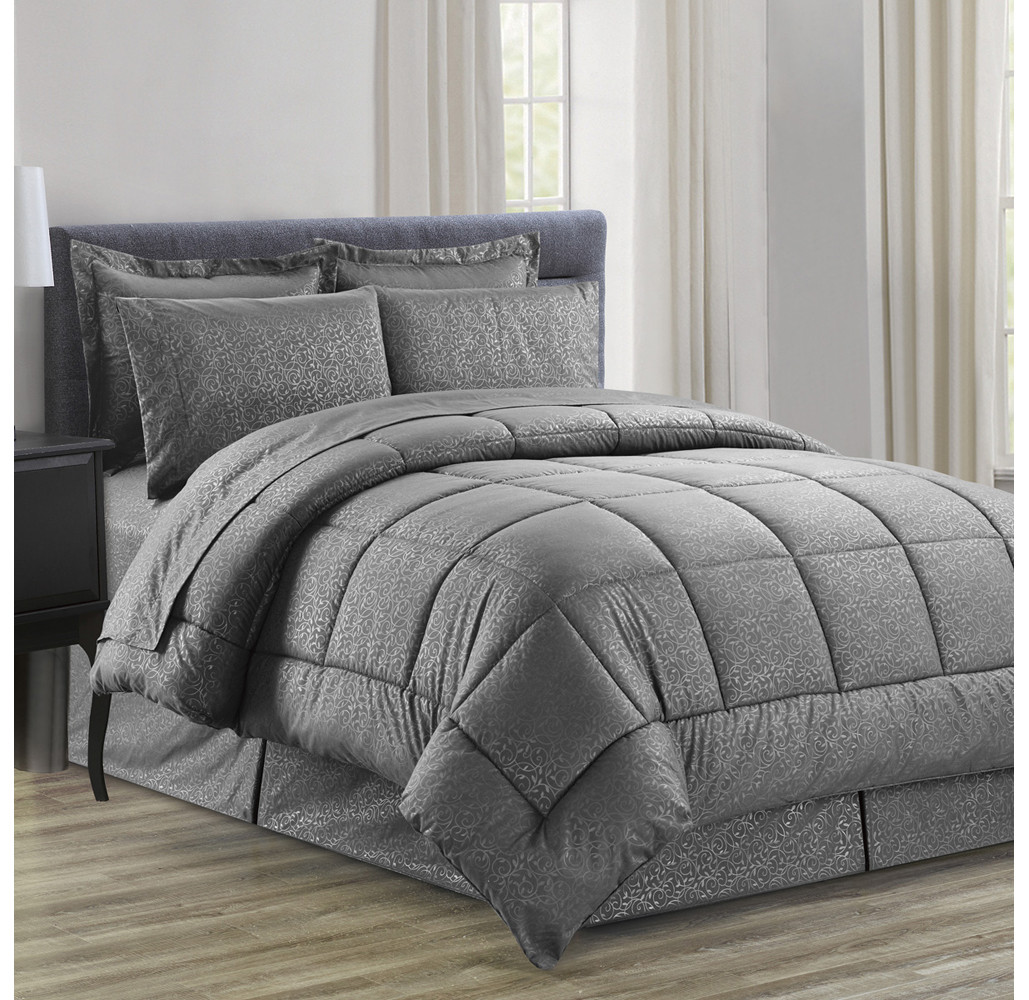 Manhattan Lights® 8-Piece Stripe or Vine Microfiber Bed-in-a-Bag product image