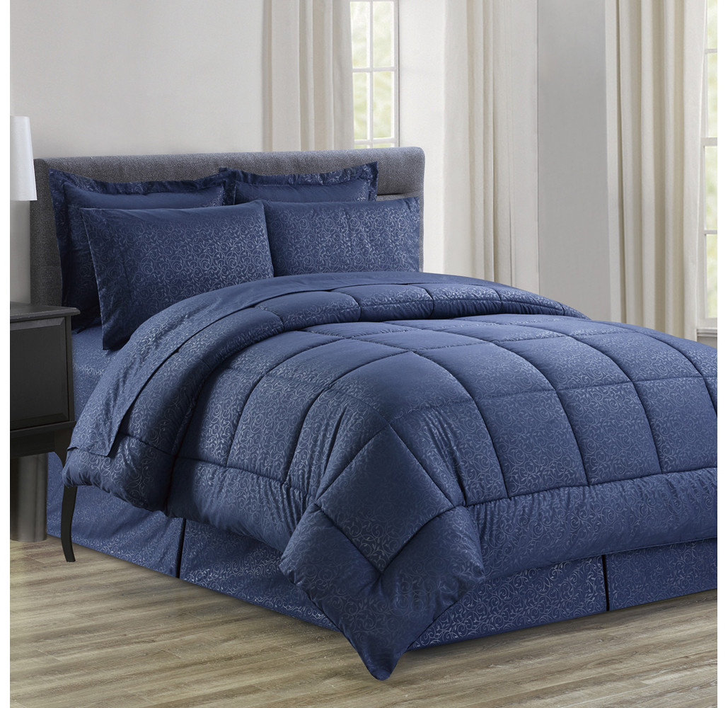 Manhattan Lights® 8-Piece Stripe or Vine Microfiber Bed-in-a-Bag product image