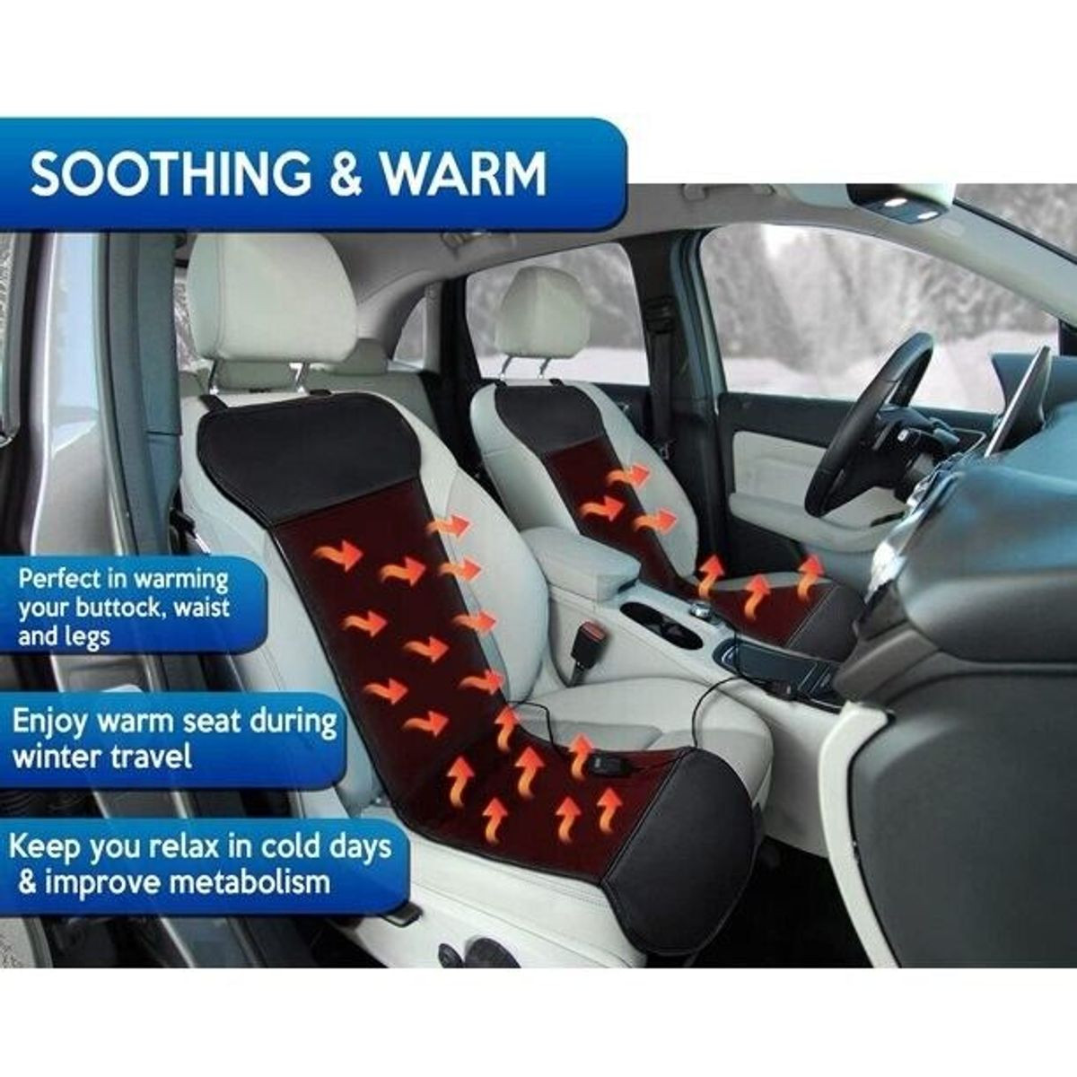 Premium Heated Seat Cushion Cover By Zone Tech® (2-Pack) product image