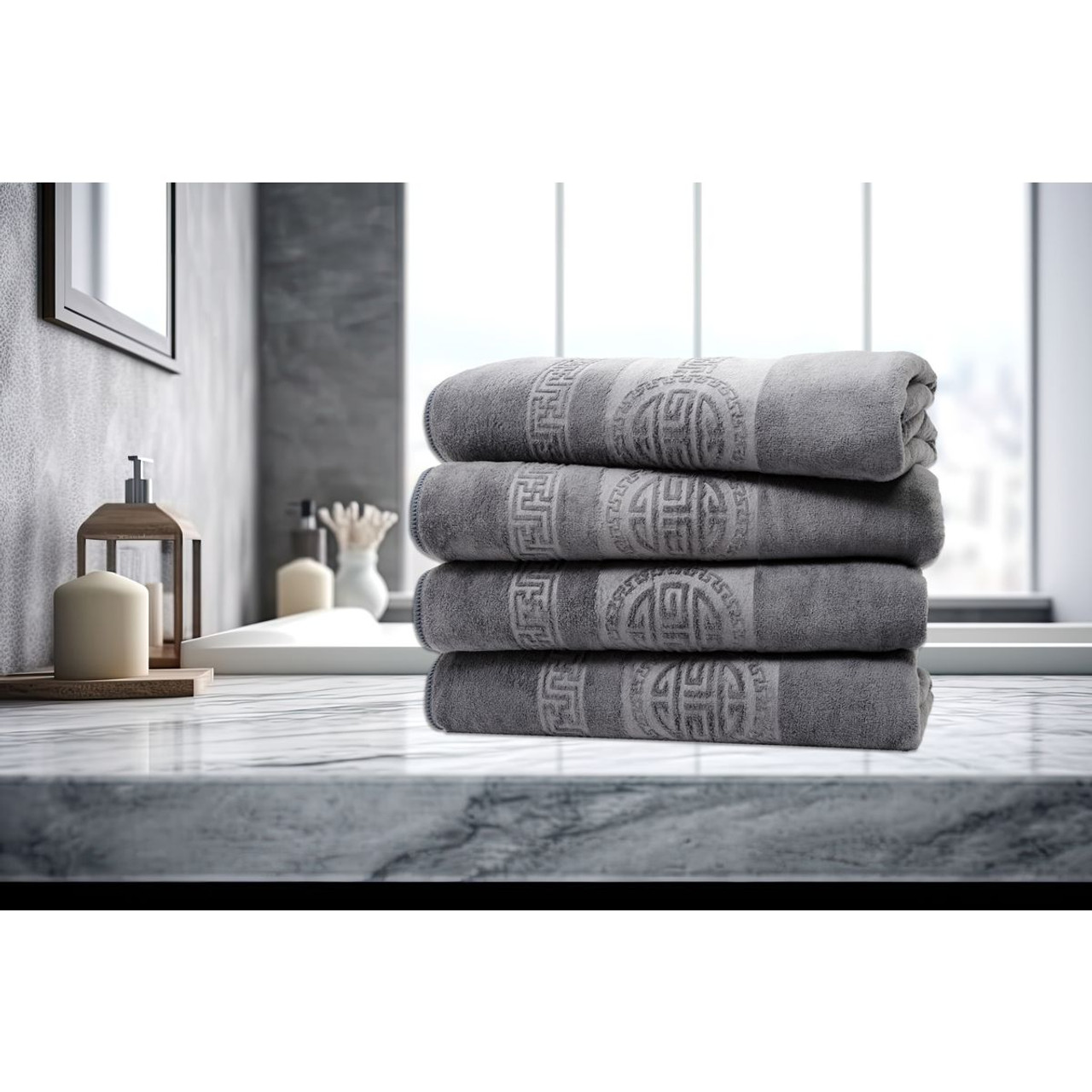 Dan River® 4-Piece Embossed Microfiber Bath Towel Set product image