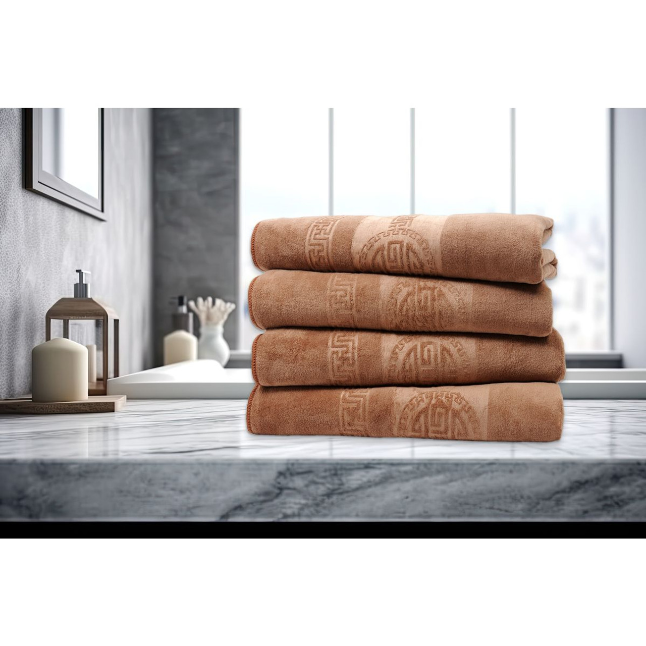 Dan River® 4-Piece Embossed Microfiber Bath Towel Set product image