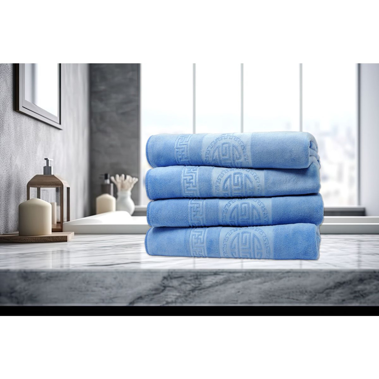 Dan River® 4-Piece Embossed Microfiber Bath Towel Set product image