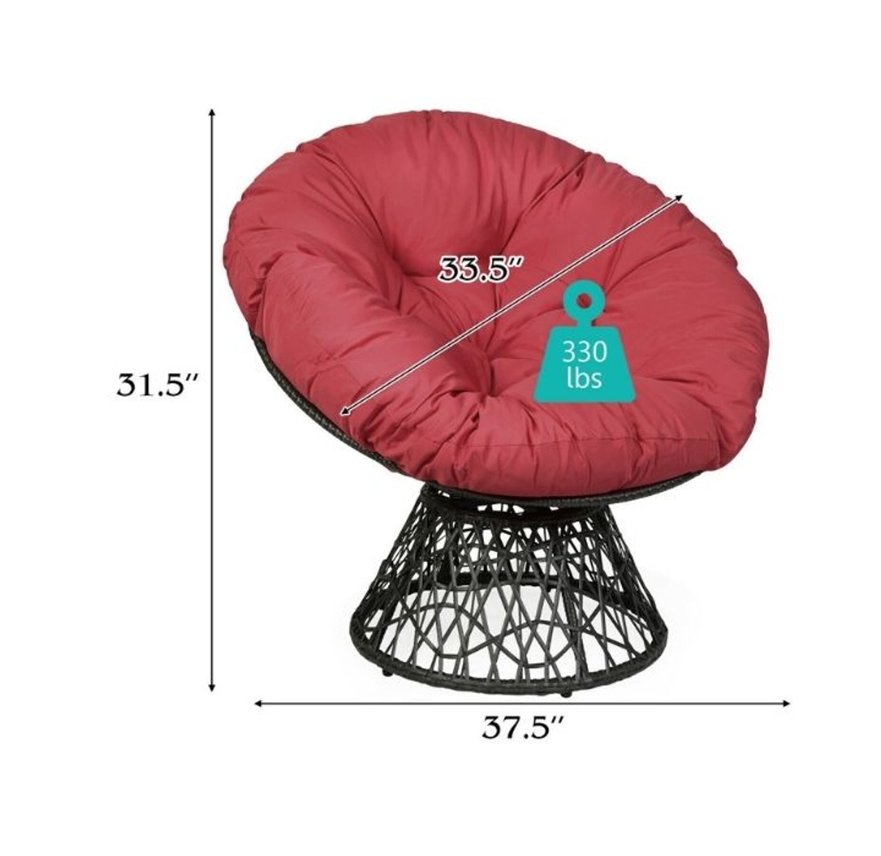 Rattan Ergonomic Swivel Papasan Chair product image