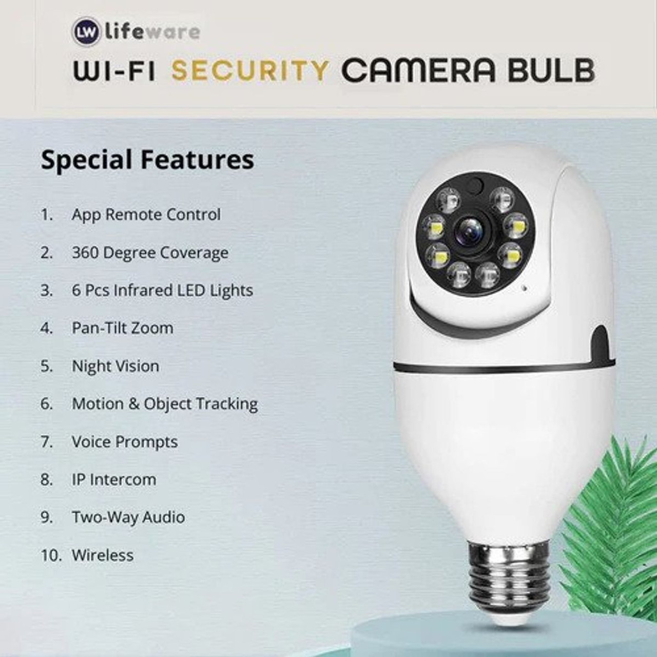 Wireless Light Bulb Security Camera (1- or 2-Pack) product image