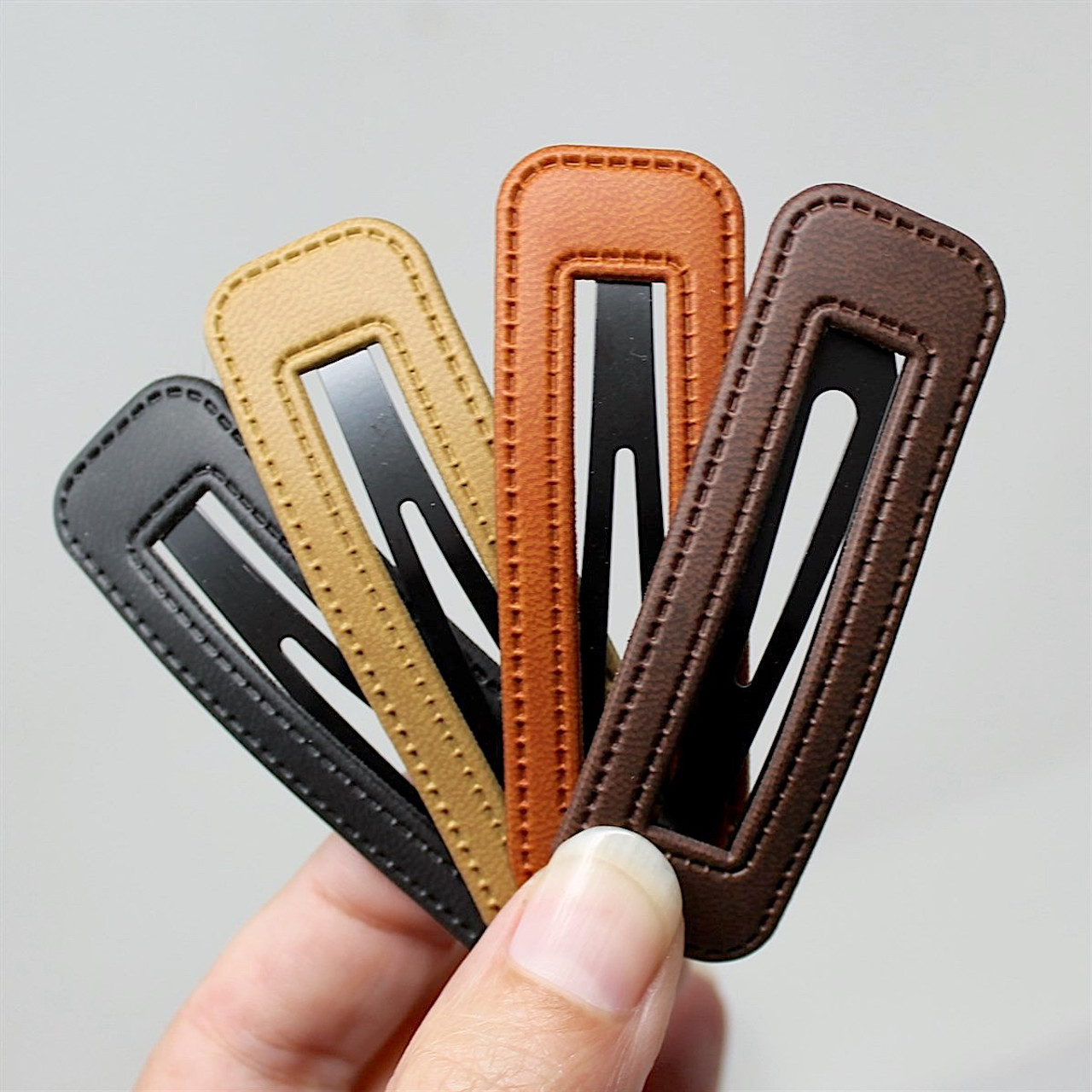 Vegan Leather Hair Clip Barrettes (Set of 2) product image