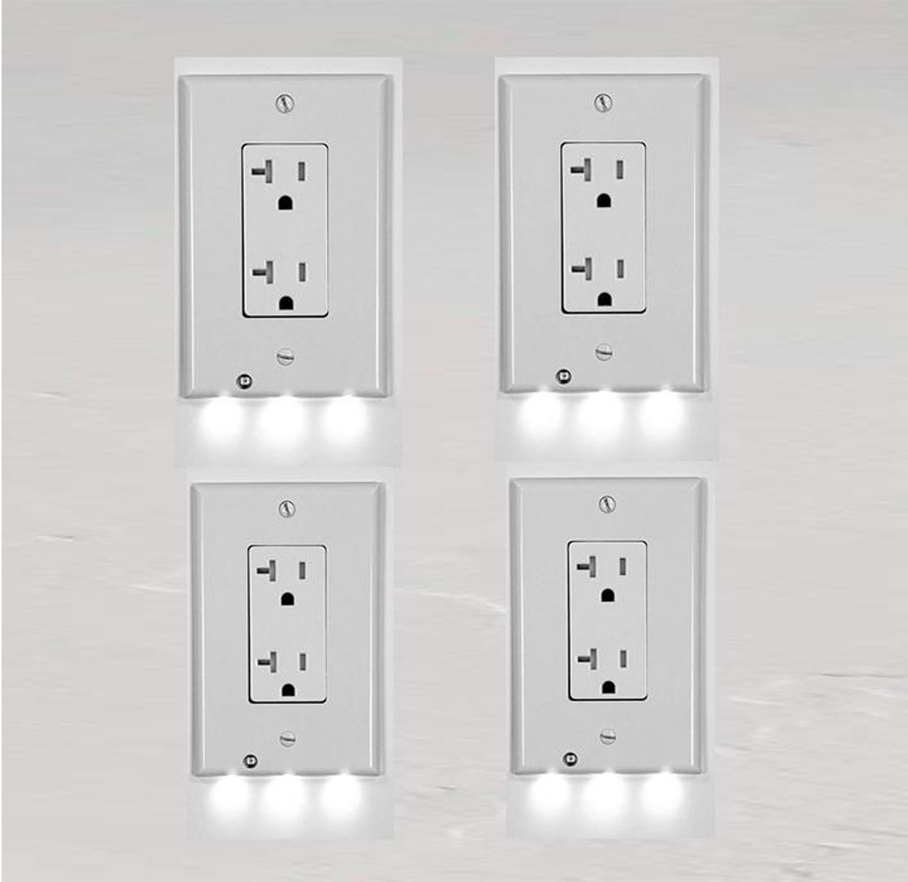 Round or Square Snap-on Outlet Plate with Built-in LED Night Lights (5-Pack) product image