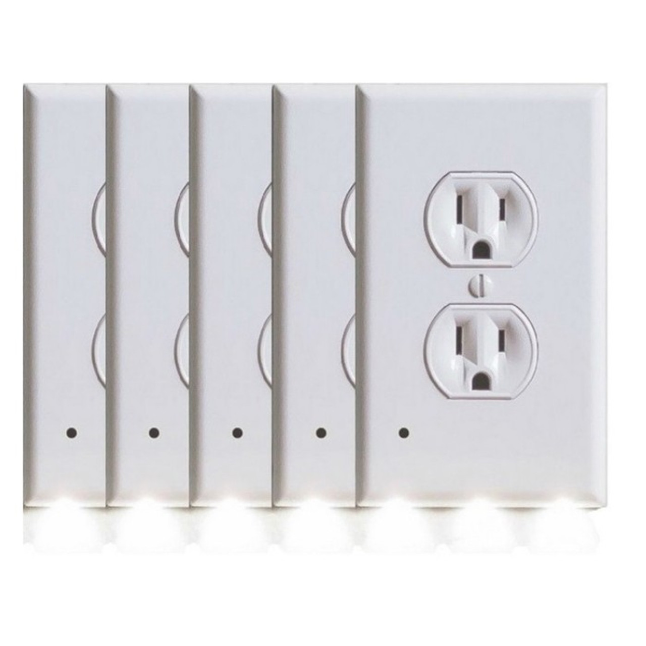 Round or Square Snap-on Outlet Plate with Built-in LED Night Lights (5-Pack) product image